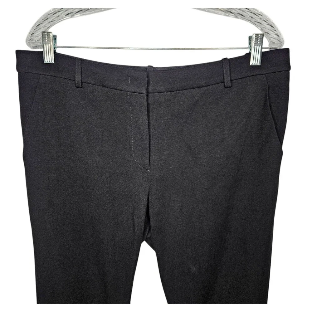 EMILIO PUCCI Black Ponte Knit Pants Women 14 Lambskin Laceup Side Panels Stretch